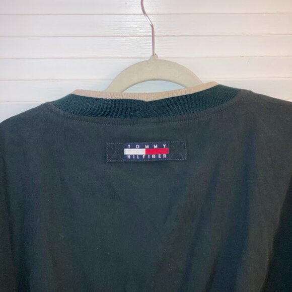 90s Vintage Tommy Hilfiger Windbreaker Golf Pullover, Dark Green - Men’s Size XL - Picture 2 of 5